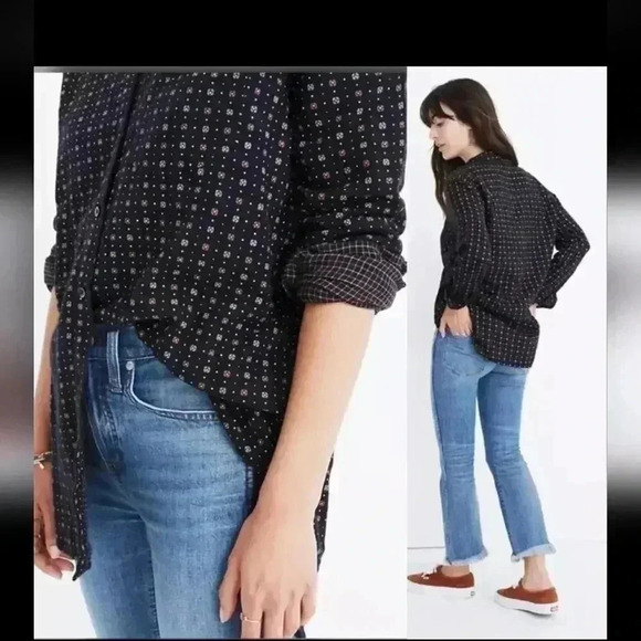 Madewell Oversized Ex Boyfriend Mayfair Foulard Ditsy Floral Button Up XS - Picture 1 of 12